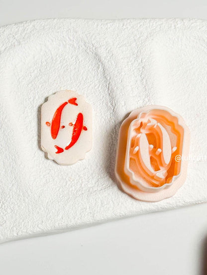 Koi Fish Clay Cutter: Ornate Frame, Pisces Earrings