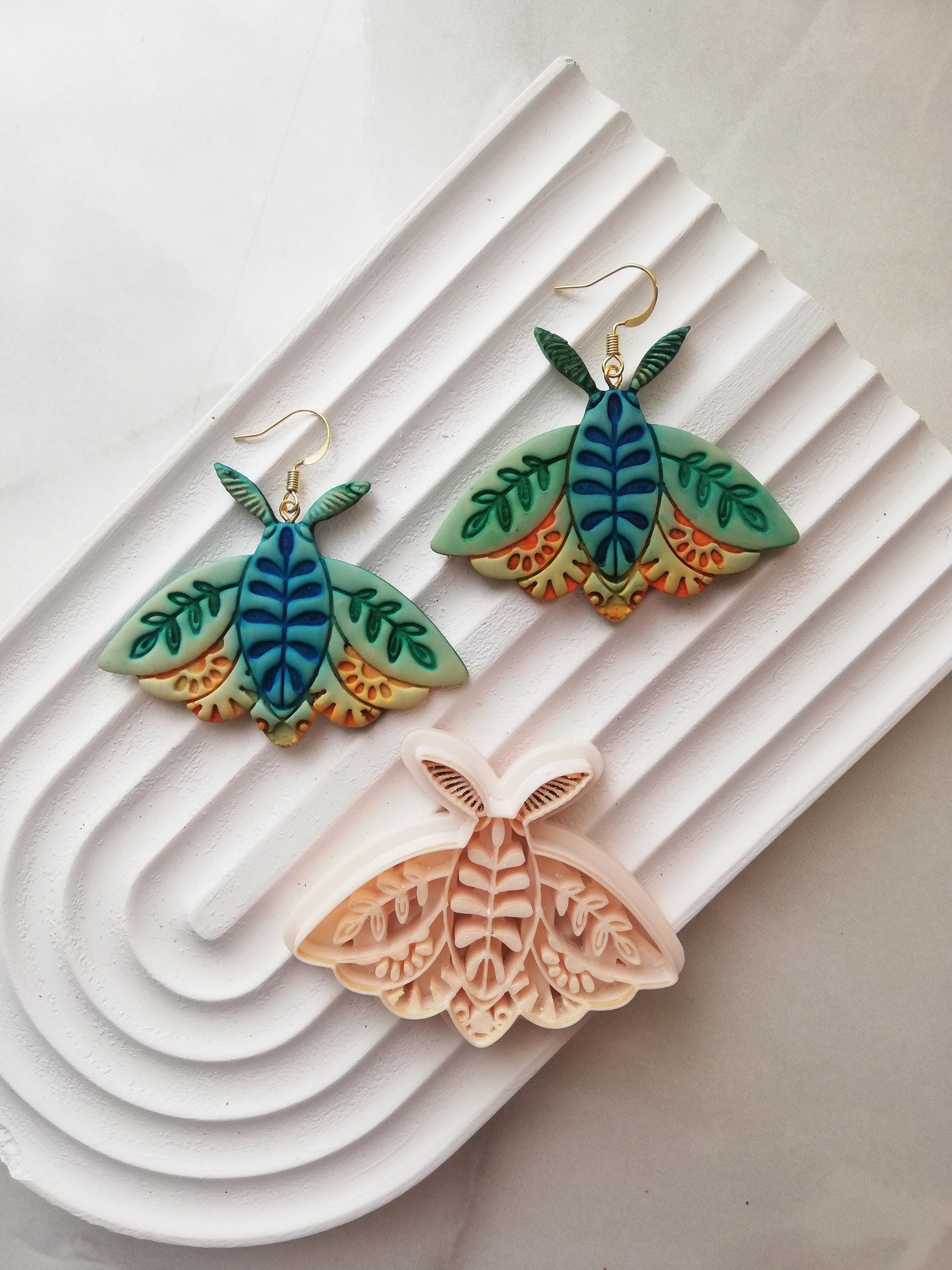 Butterfly Polymer Clay Cutter: Leafy Boho Earring Design