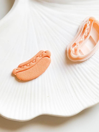 Hot Dog Polymer Clay Cutter Fun Food Earring Cutter with Imprint Detail (5 Sizes)