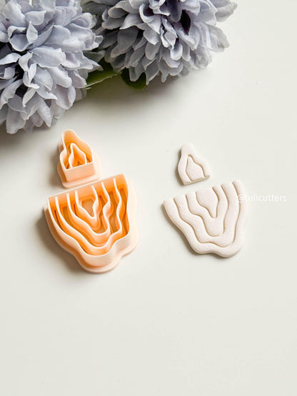 Wavy Clay Earring Cutter Set: Organic Layered Topper
