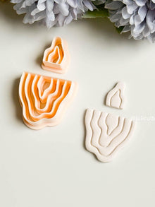 Wavy Clay Earring Cutter Set: Organic Layered Topper