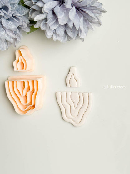 Wavy Clay Earring Cutter Set: Organic Layered Topper