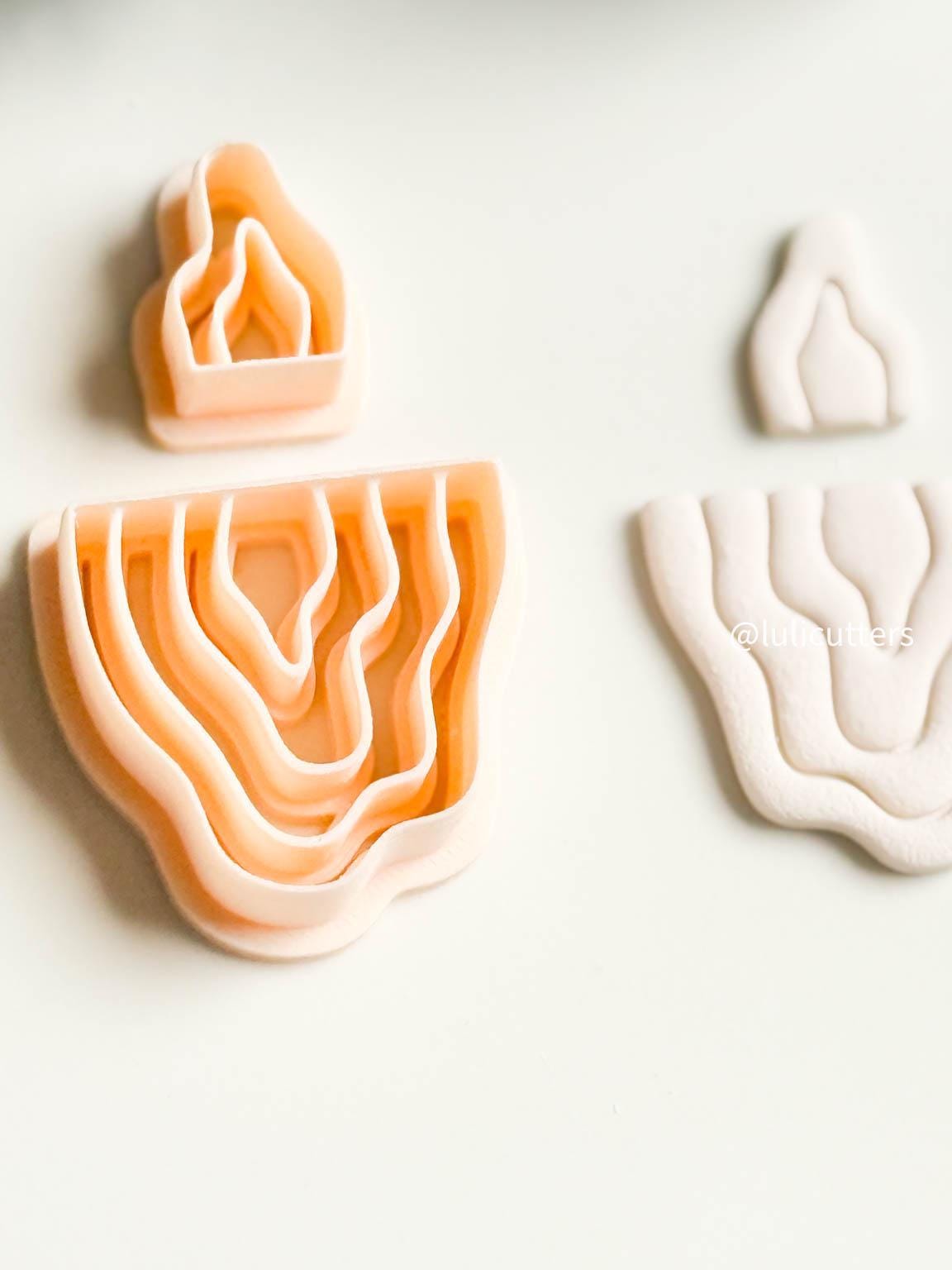 Wavy Clay Earring Cutter Set: Organic Layered Topper