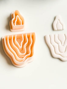 Wavy Clay Earring Cutter Set: Organic Layered Topper
