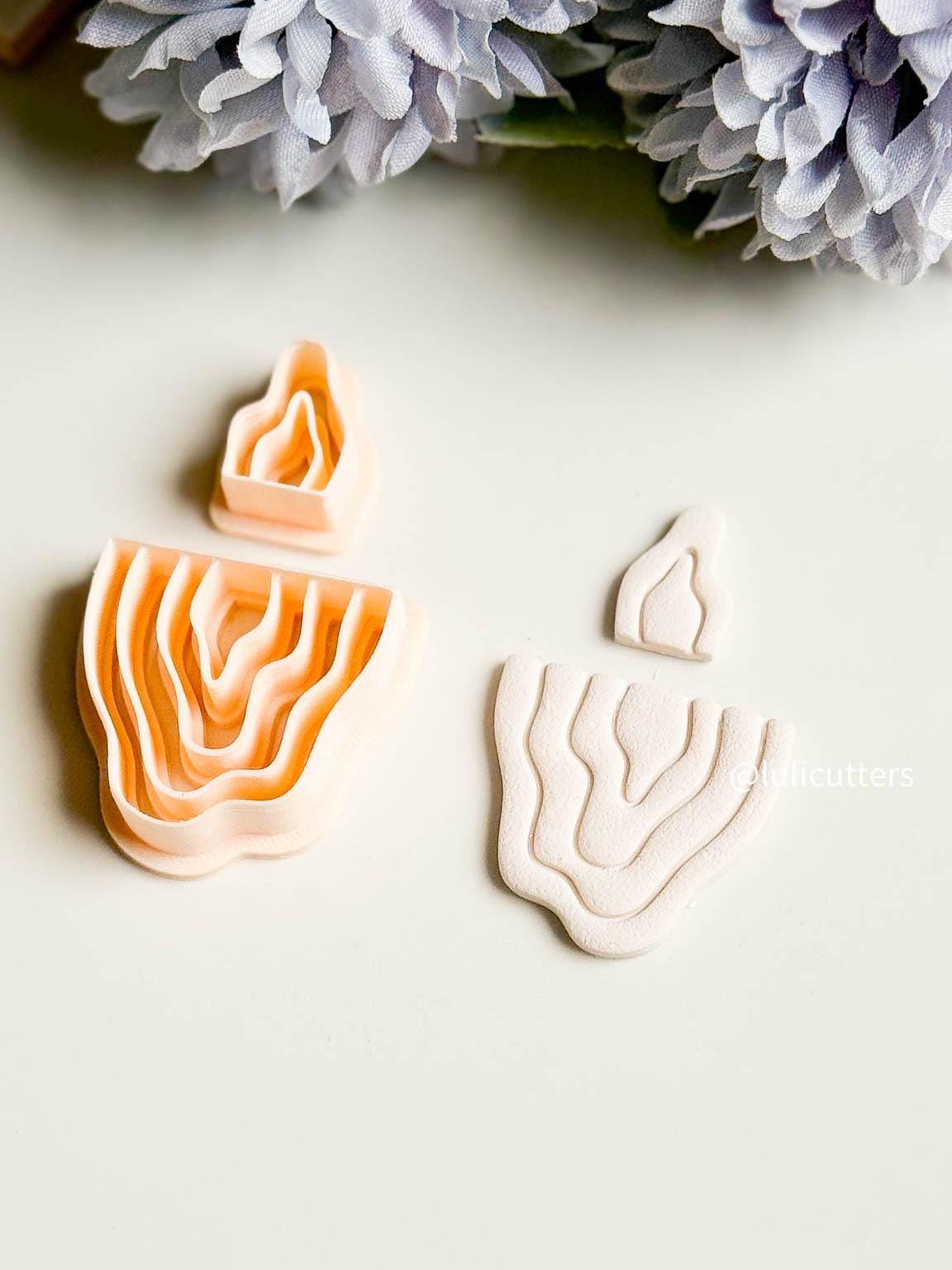 Wavy Clay Earring Cutter Set: Organic Layered Topper