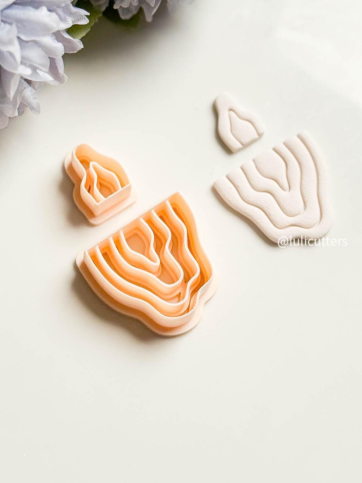 Wavy Clay Earring Cutter Set: Organic Layered Topper