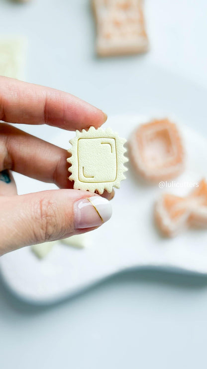 Pasta Earring Cutters Bowtie & Ravioli Shapes with Imprint Details