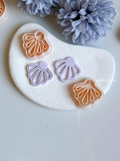 Petal Fan Clay Earring Cutter Open or Solid Design, Available in 5 Sizes