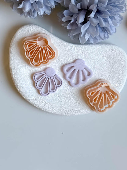 Petal Fan Clay Earring Cutter Open or Solid Design, Available in 5 Sizes