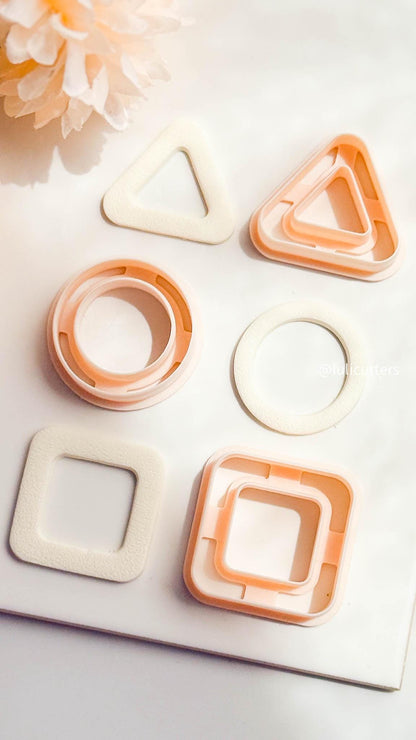 Geometric Outline Earring Cutter Circle, Triangle, or Square Hollow Frame