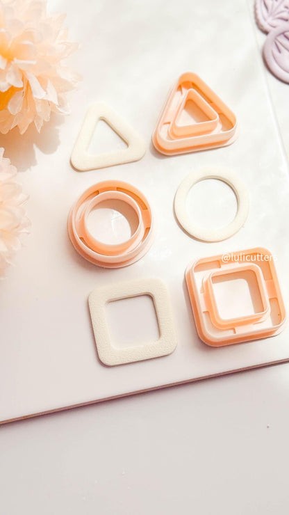 Geometric Outline Earring Cutter Circle, Triangle, or Square Hollow Frame