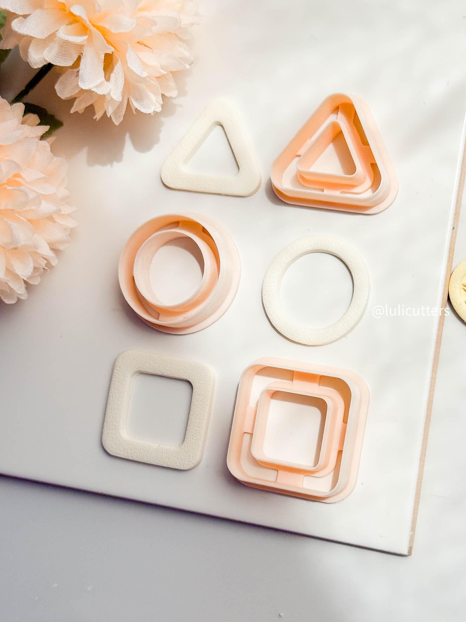 Geometric Outline Earring Cutter Circle, Triangle, or Square Hollow Frame