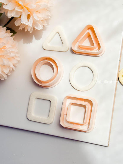 Geometric Outline Earring Cutter Circle, Triangle, or Square Hollow Frame