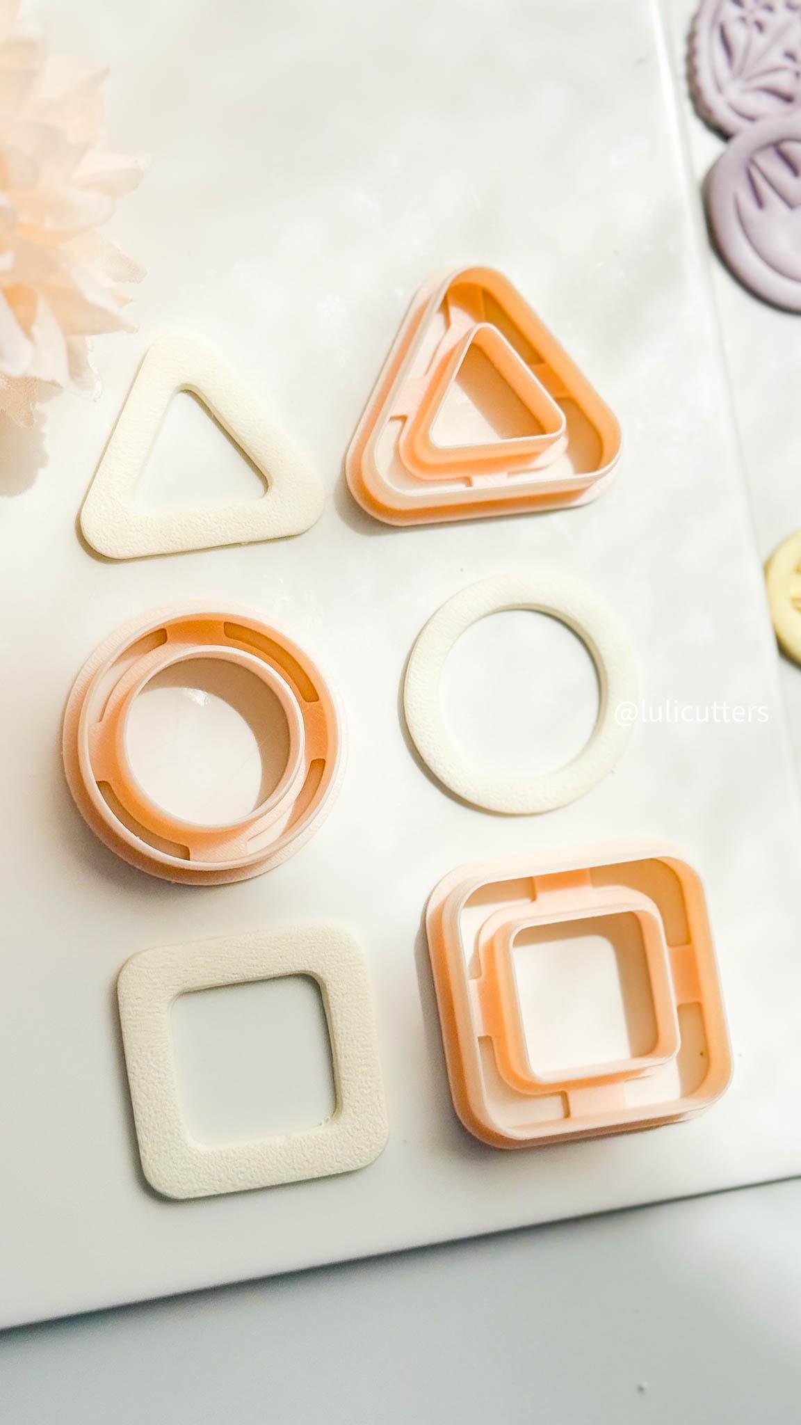 Geometric Outline Earring Cutter Circle, Triangle, or Square Hollow Frame