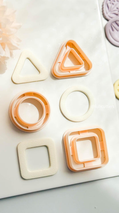 Geometric Outline Earring Cutter Circle, Triangle, or Square Hollow Frame