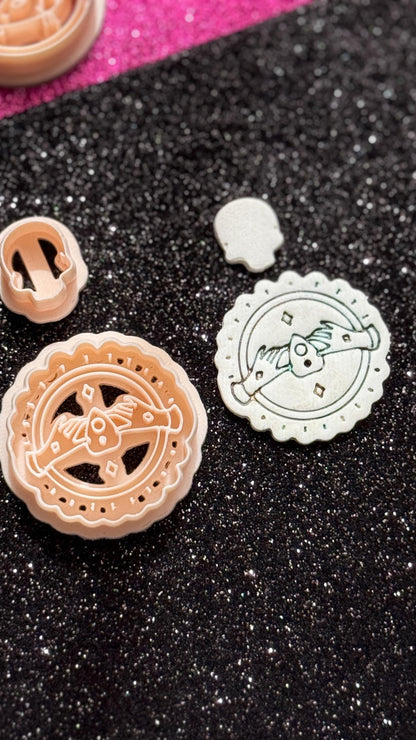 Ouija Polymer Clay Cutter Set: Skull Topper, Witchy Earrings