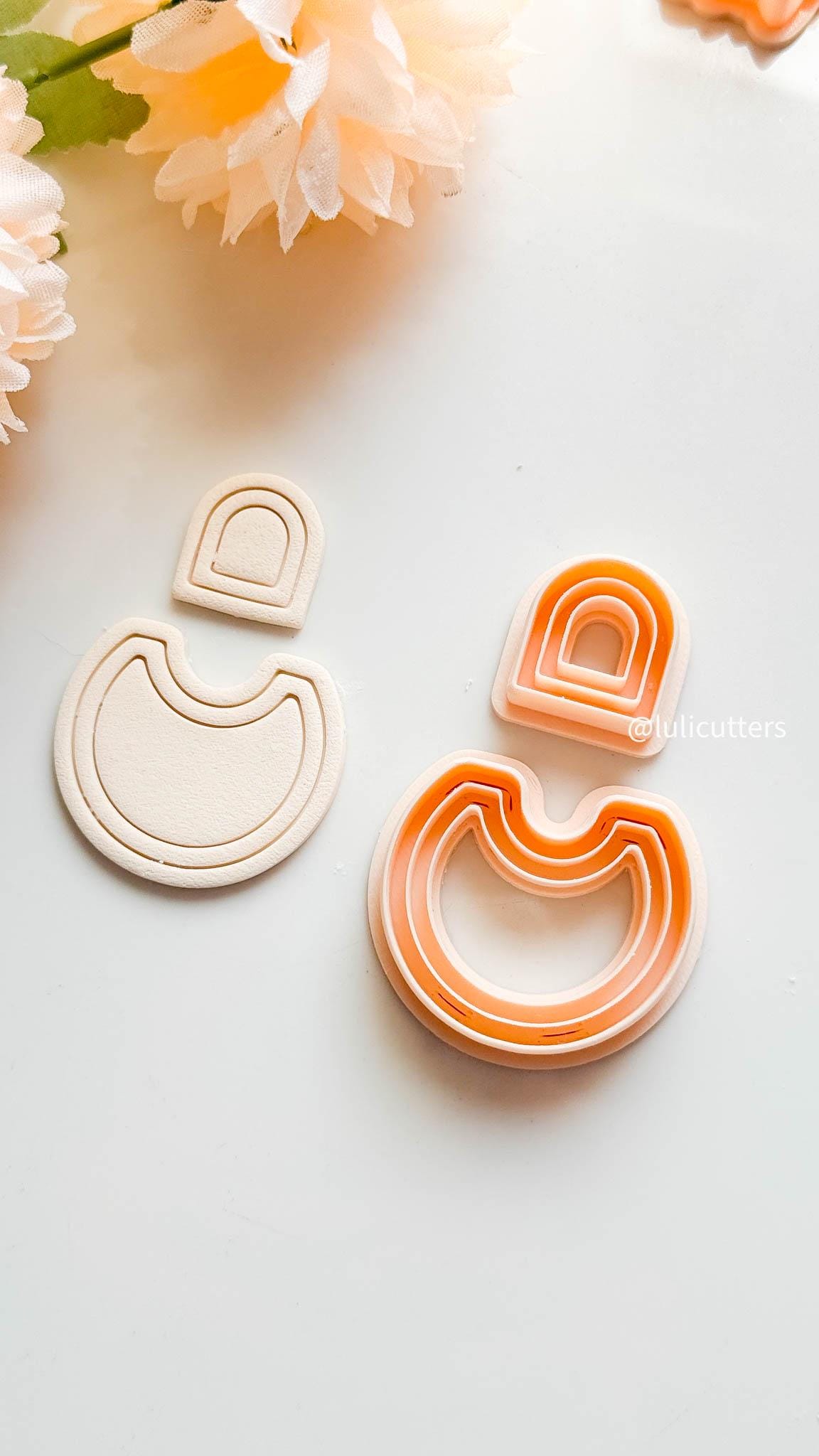 Striped Arch Clay Earring Cutter: Polymer Clay Jewelry Tool