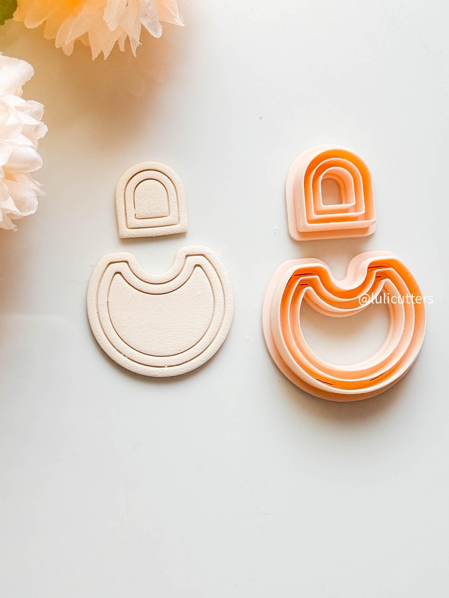 Striped Arch Clay Earring Cutter: Polymer Clay Jewelry Tool