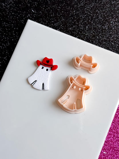 Cowboy Ghost Polymer Clay Cutter Set: Western Halloween Earring Mold