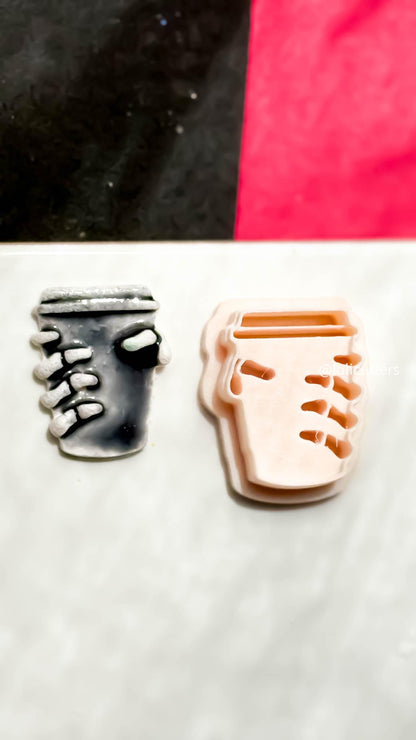 Skeleton Hand Coffee Cup Clay Cutter Spooky Halloween Earring Tool