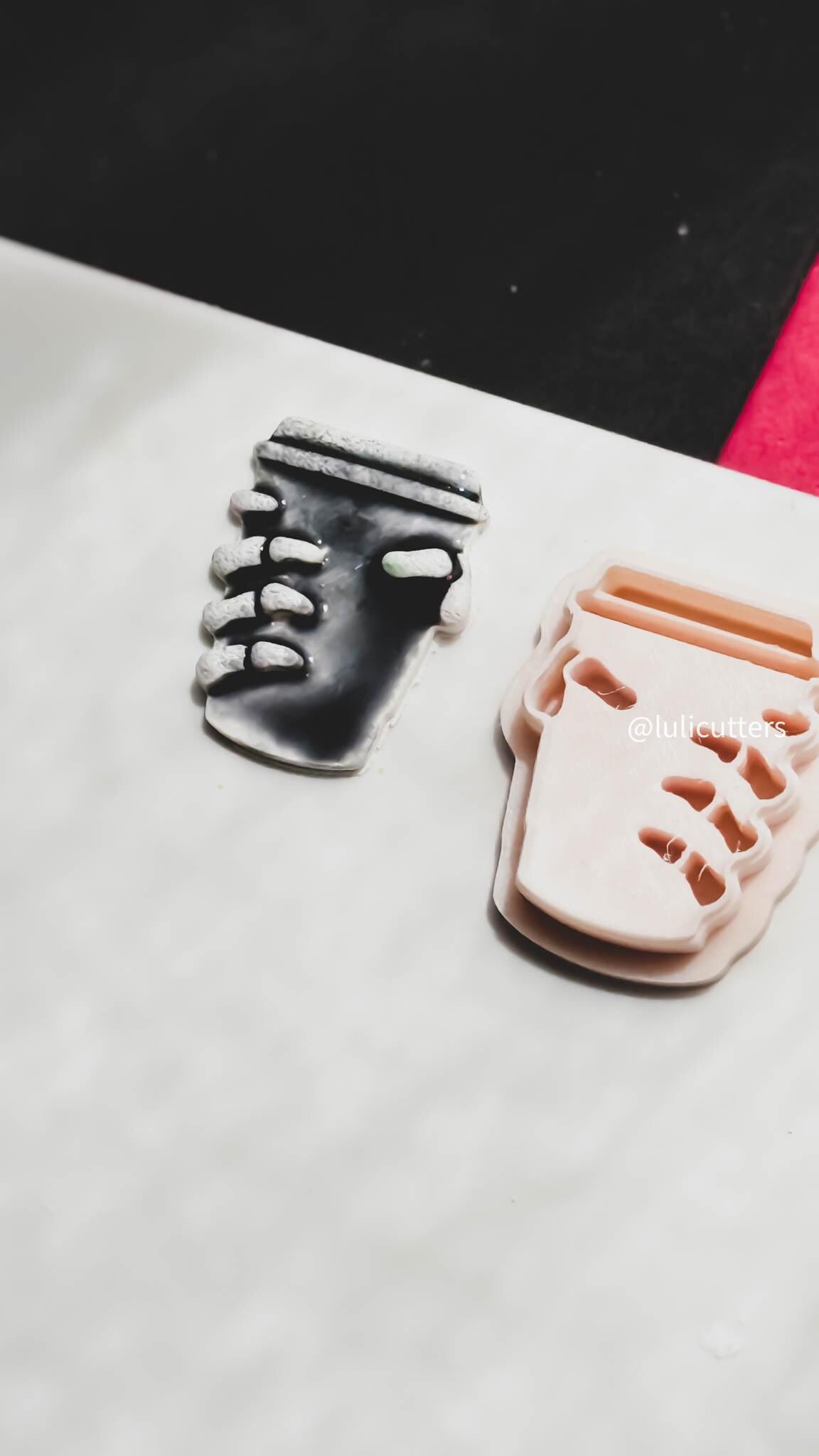 Skeleton Hand Coffee Cup Clay Cutter Spooky Halloween Earring Tool