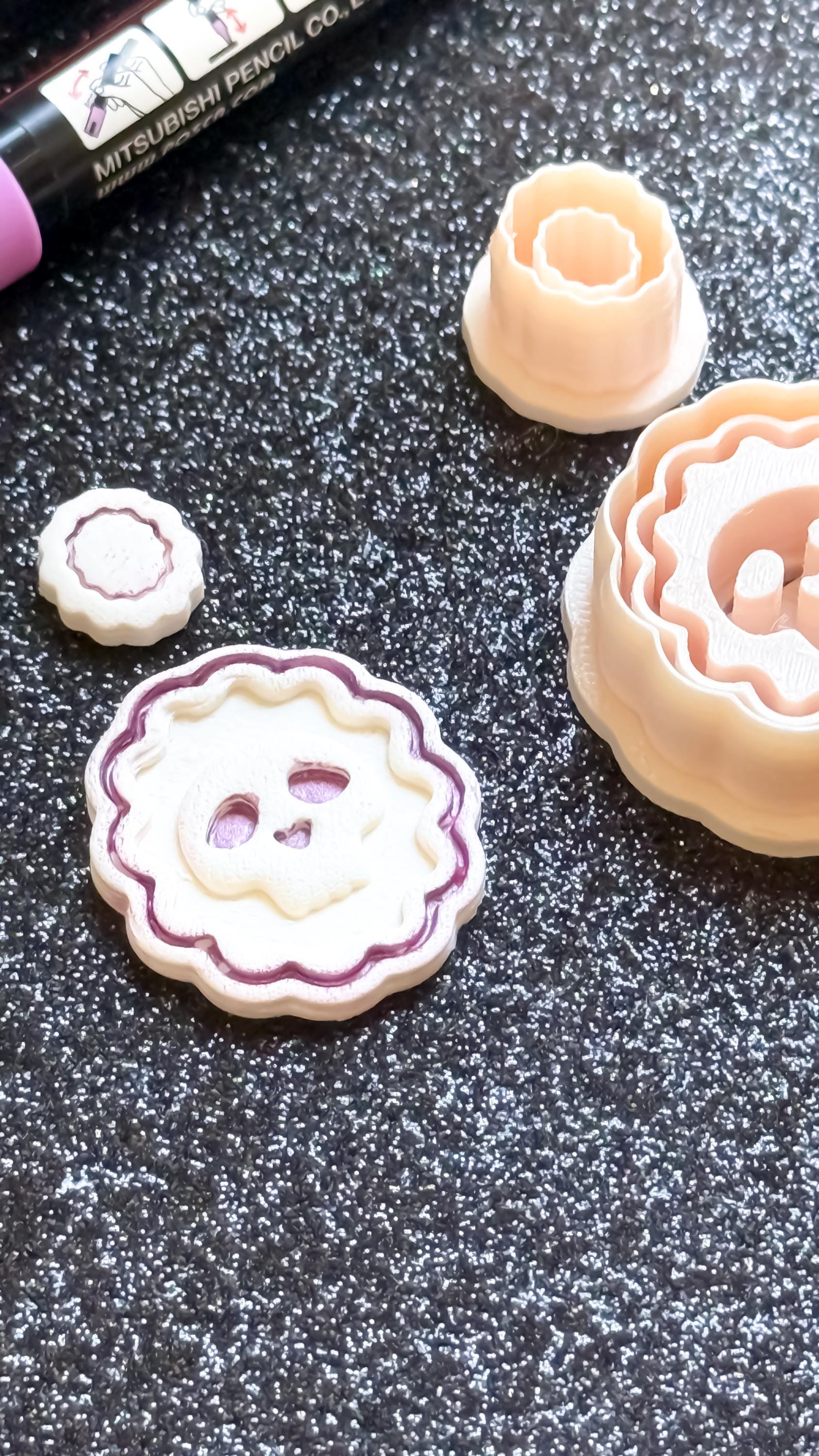 Skull Cameo Clay Cutter Set: Halloween Gothic Dangle Earring Molds