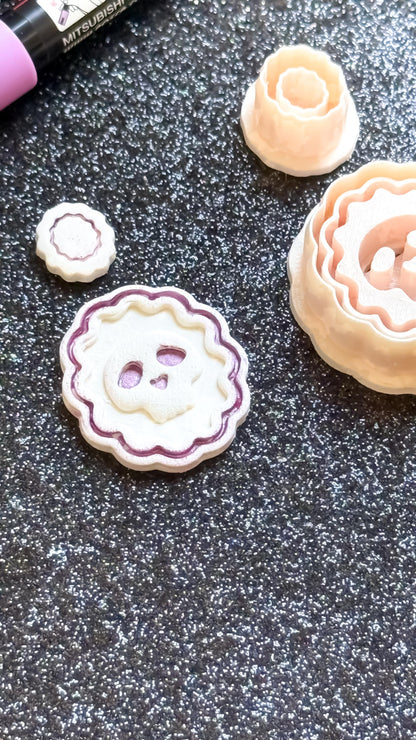Skull Cameo Clay Cutter Set: Halloween Gothic Dangle Earring Molds
