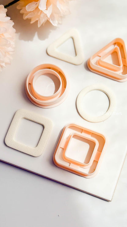 Geometric Outline Earring Cutter Circle, Triangle, or Square Hollow Frame