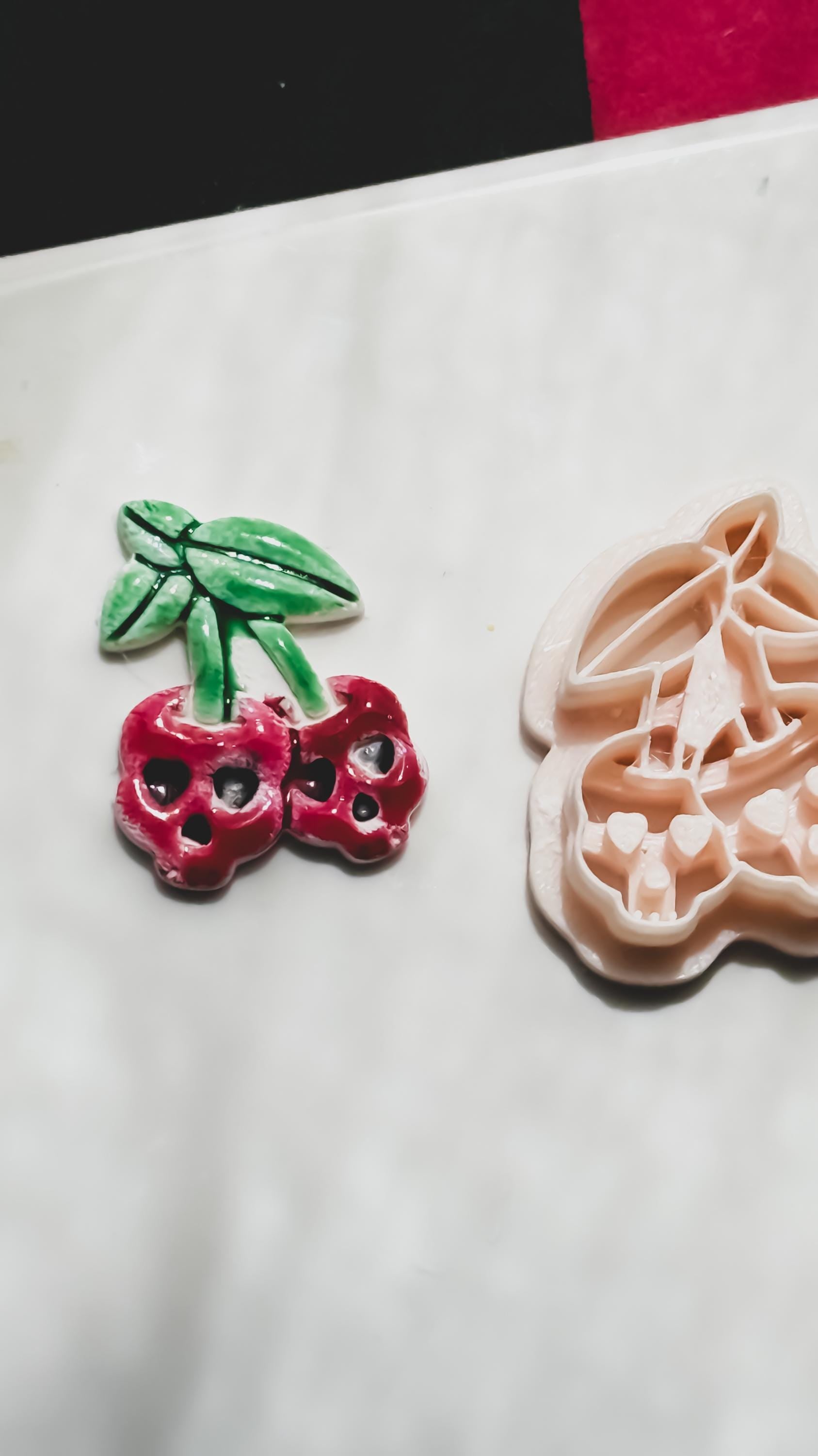 Skull Cherry Cutter: Kawaii Polymer Clay Mold for Earrings