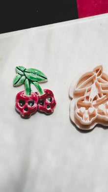 Skull Cherry Cutter: Kawaii Polymer Clay Mold for Earrings