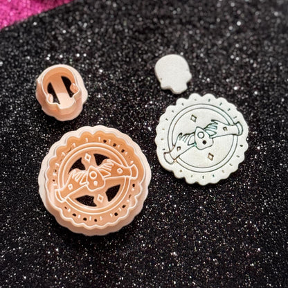 Ouija Polymer Clay Cutter Set: Skull Topper, Witchy Earrings