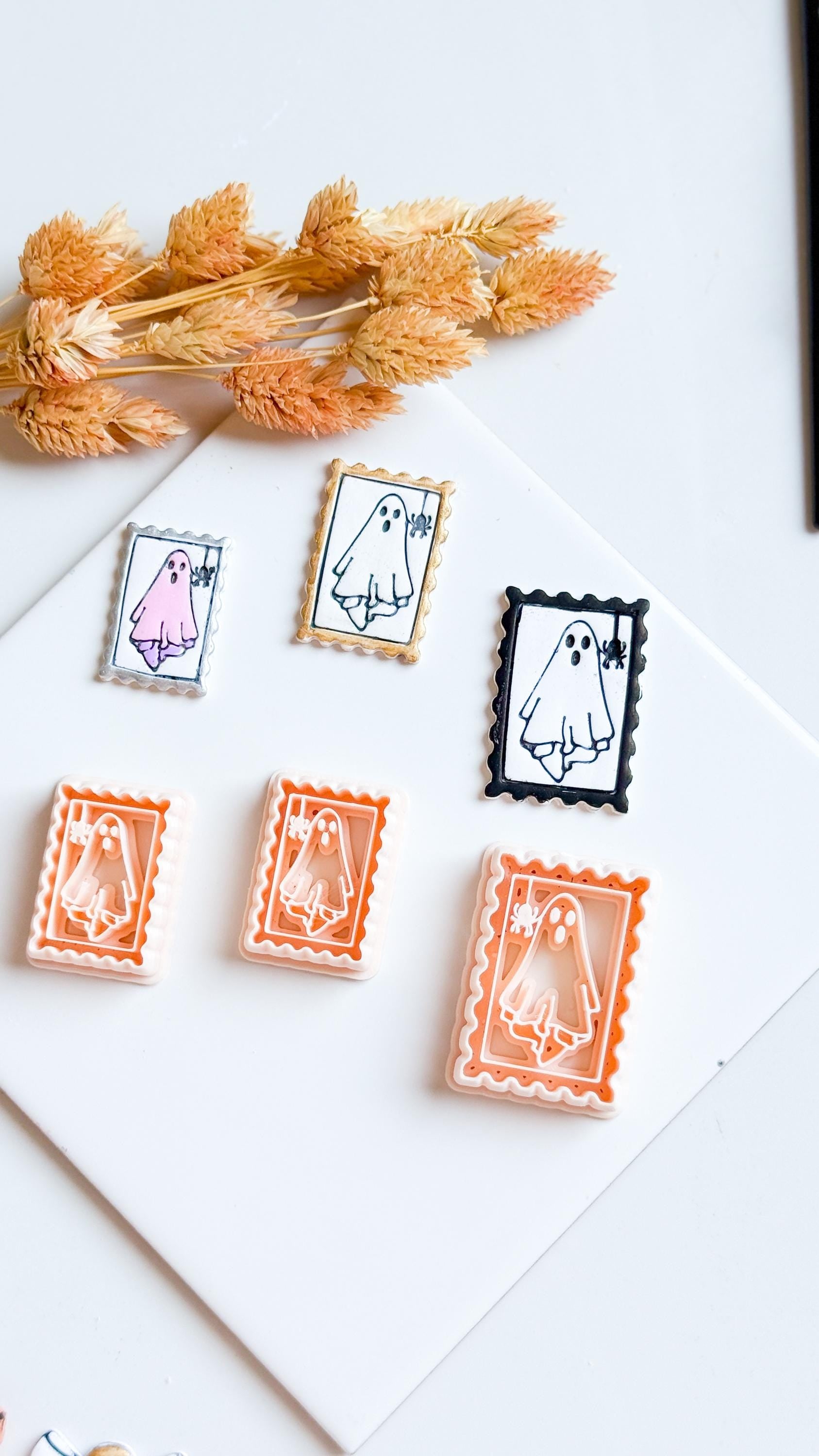 Ghost Stamp Cutter: Halloween Polymer Clay Mold - Spooky Earrings, Charms