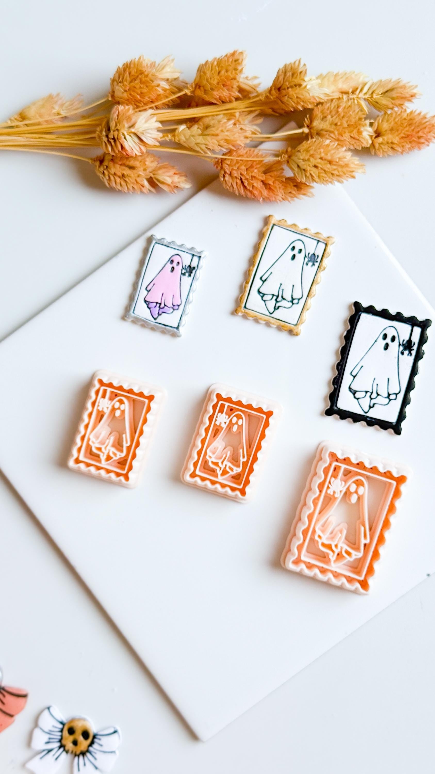 Ghost Stamp Cutter: Halloween Polymer Clay Mold - Spooky Earrings, Charms