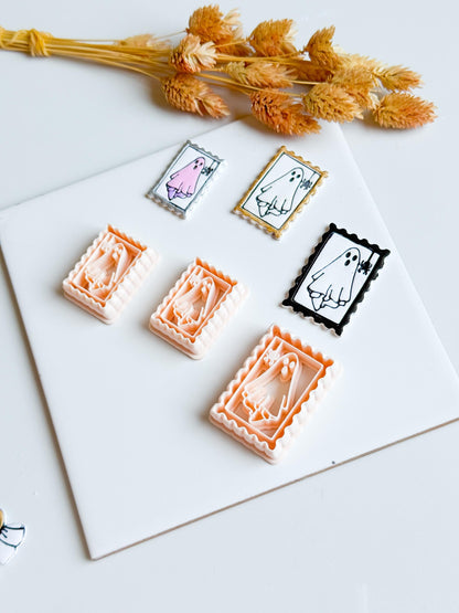 Ghost Stamp Cutter: Halloween Polymer Clay Mold - Spooky Earrings, Charms