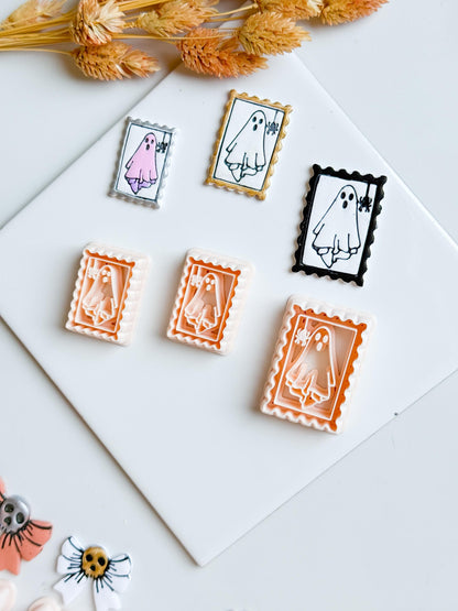 Ghost Stamp Cutter: Halloween Polymer Clay Mold - Spooky Earrings, Charms