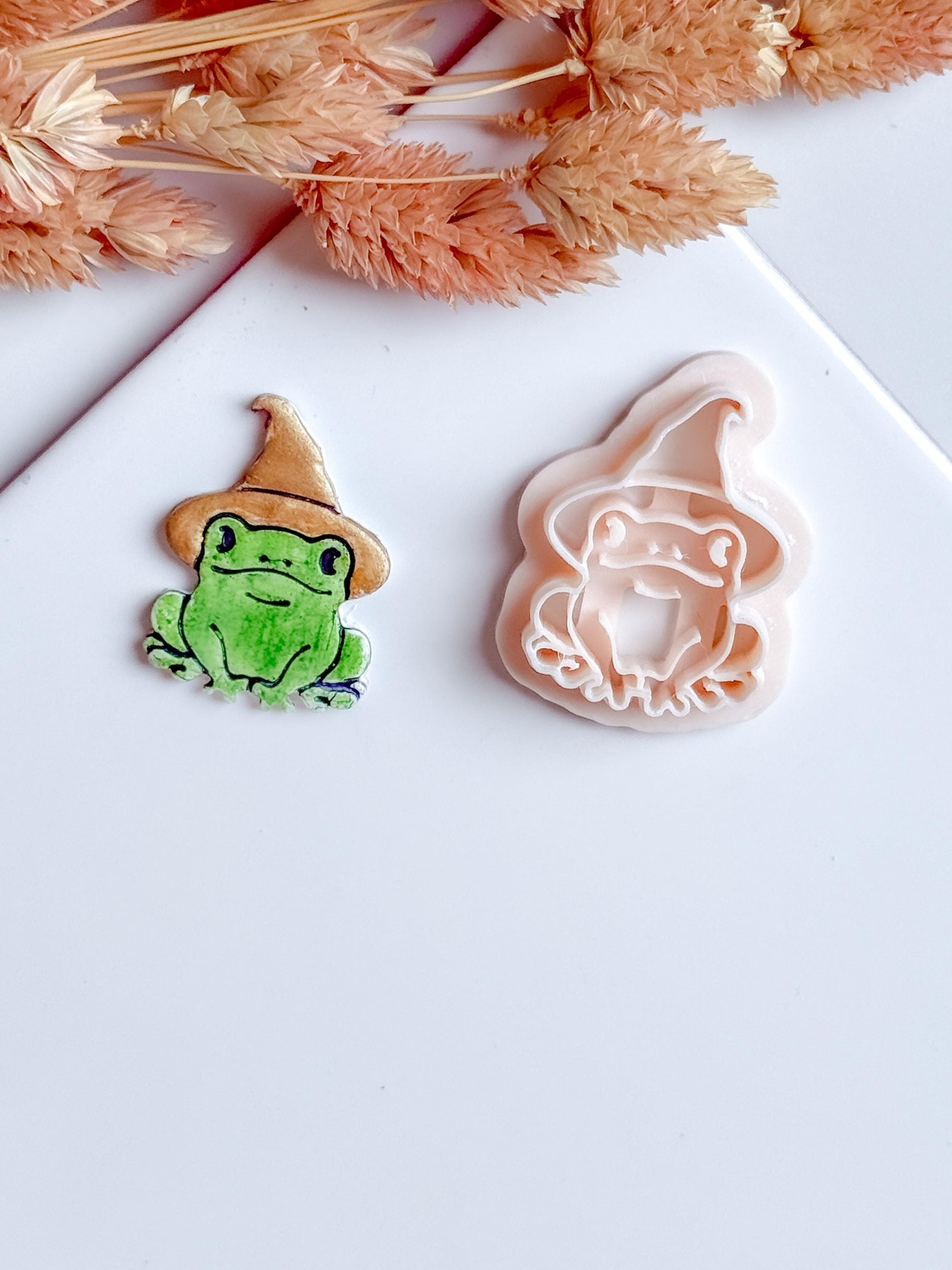 Witch Hat Frog Polymer Clay Cutter: Halloween Earring Mold
