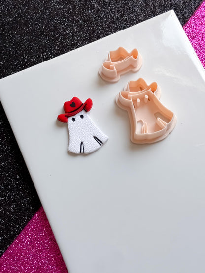 Cowboy Ghost Polymer Clay Cutter Set: Western Halloween Earring Mold