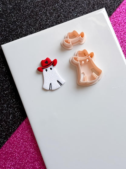 Cowboy Ghost Polymer Clay Cutter Set: Western Halloween Earring Mold
