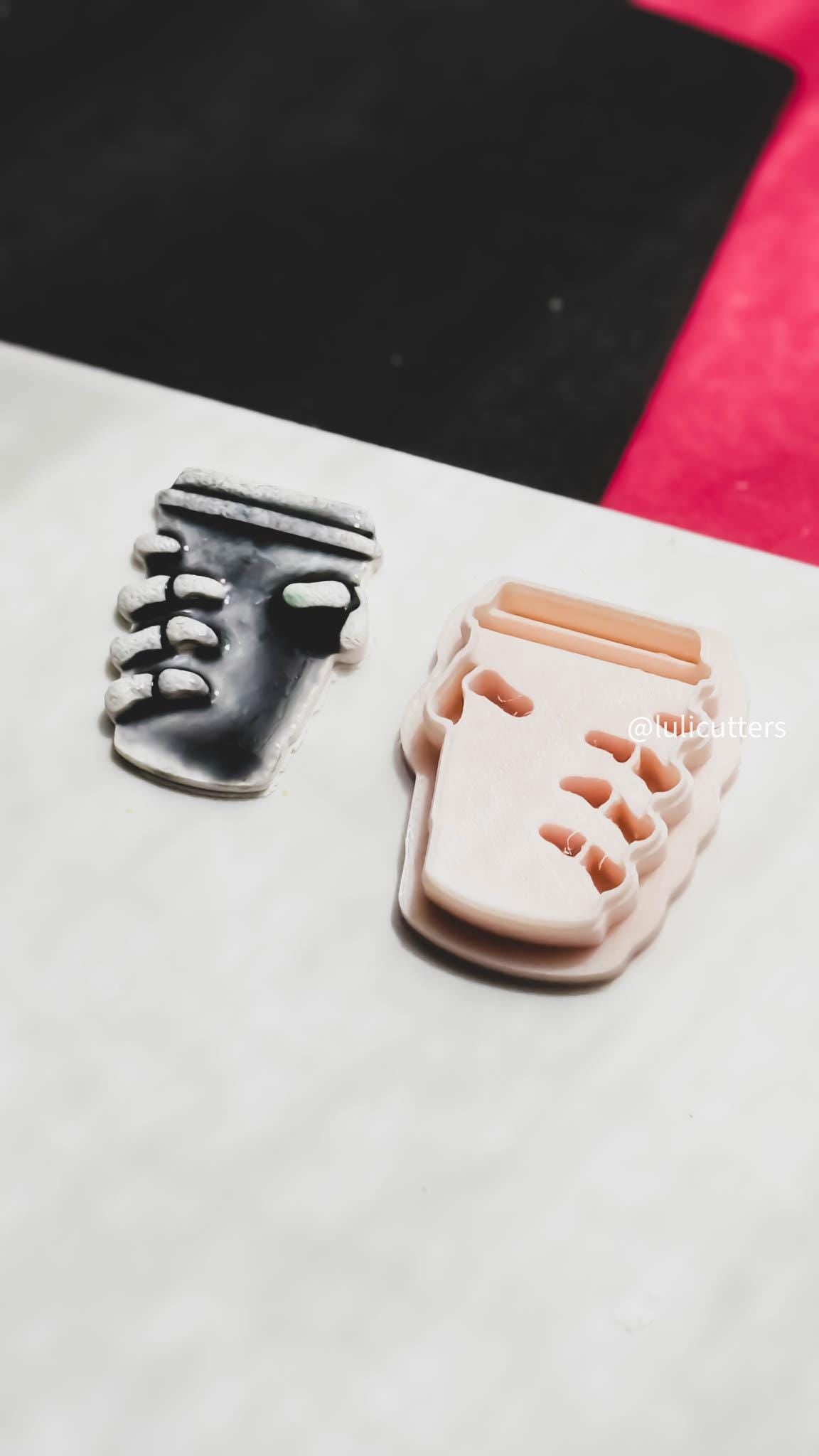 Skeleton Hand Coffee Cup Clay Cutter Spooky Halloween Earring Tool
