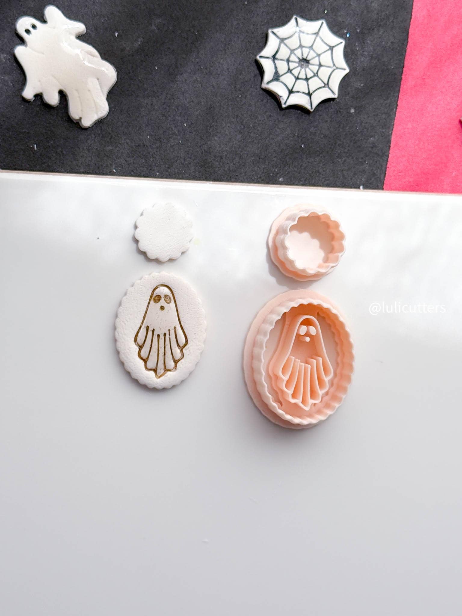 Ghost Cameo Cutter Set: Polymer Clay Earring Mold - Halloween Jewelry