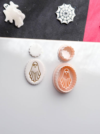 Ghost Cameo Cutter Set: Polymer Clay Earring Mold - Halloween Jewelry