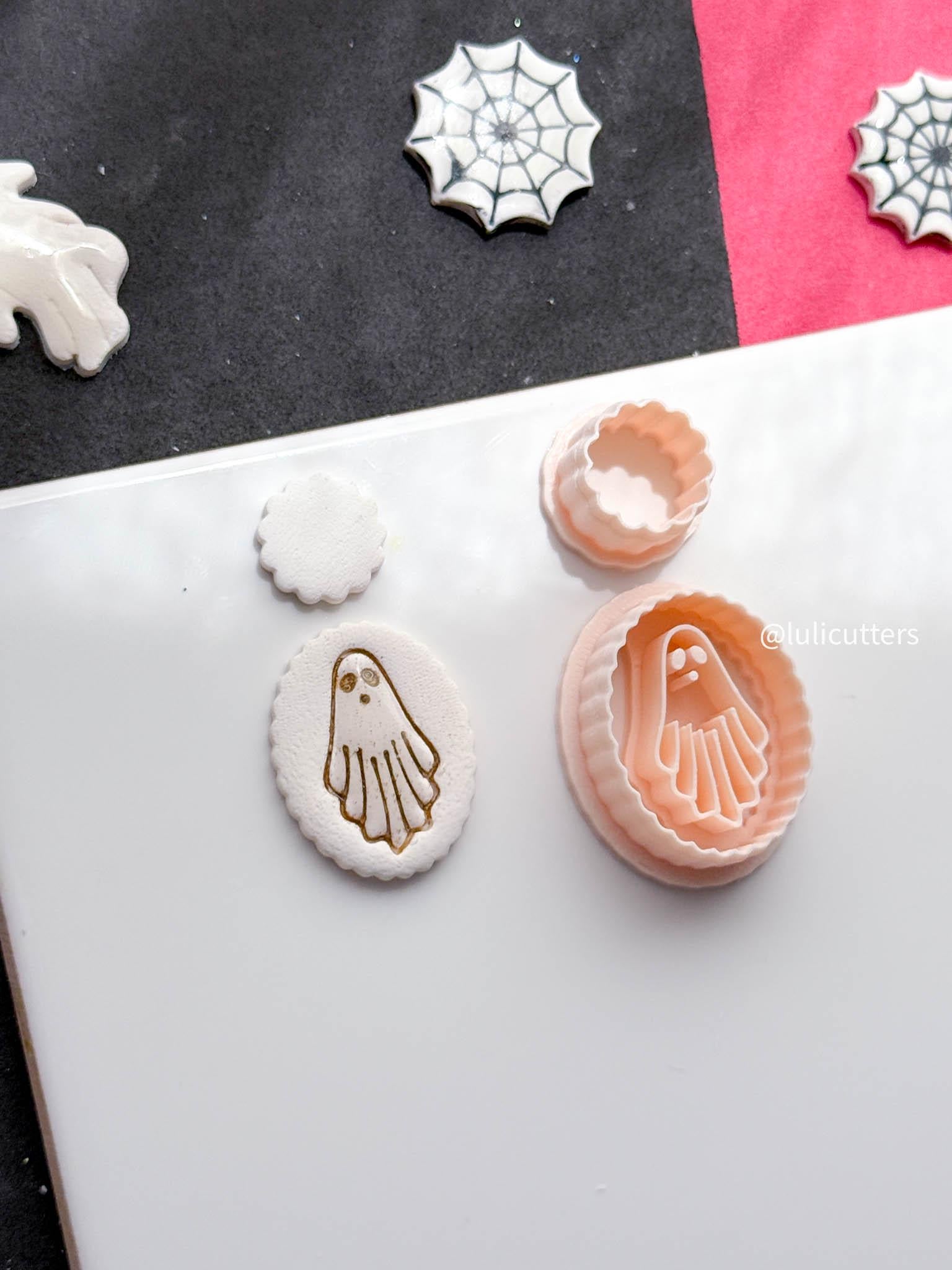 Ghost Cameo Cutter Set: Polymer Clay Earring Mold - Halloween Jewelry