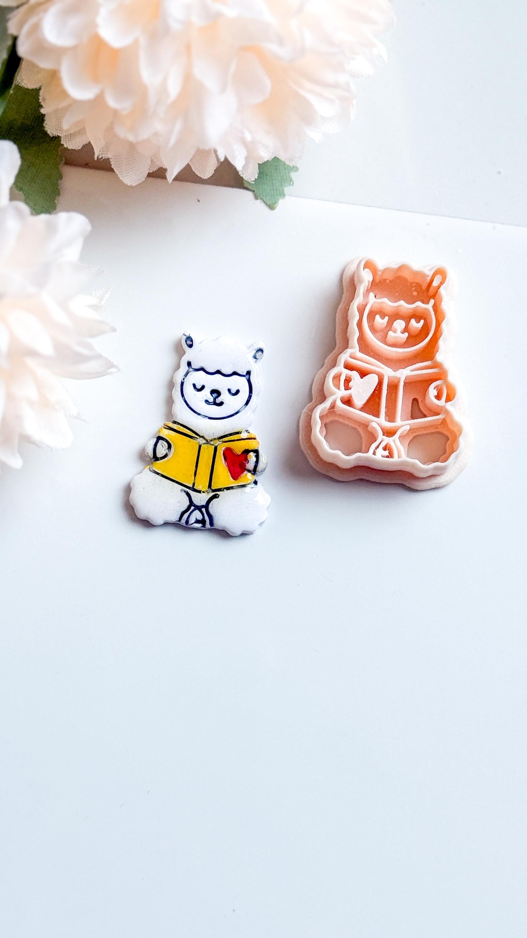 Reading Llama Polymer Clay Cutter: Bookish Earrings, Planner Charms