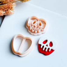 Poison Apple Skull Clay Cutter Set Halloween Earring Cutter with Drippy Skull Topper, 2 Pieces (5 Sizes)