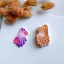 Floral Ghost Polymer Clay Cutter: Kawaii Halloween Earring Mold