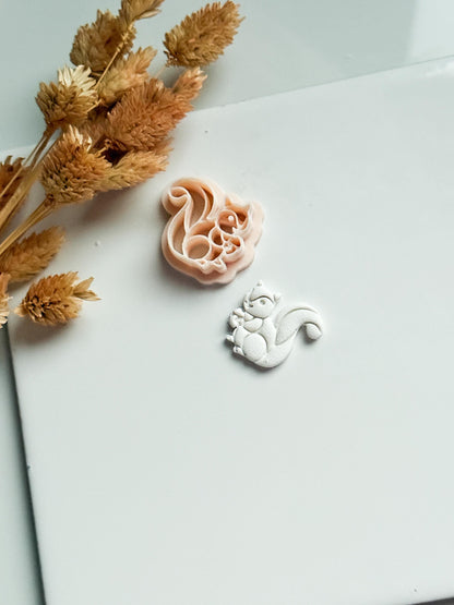 Squirrel Clay Cutter: Acorn Holding Mold for Polymer Clay Jewelry