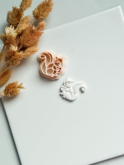 Squirrel Clay Cutter: Acorn Holding Mold for Polymer Clay Jewelry