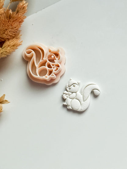 Squirrel Clay Cutter: Acorn Holding Mold for Polymer Clay Jewelry