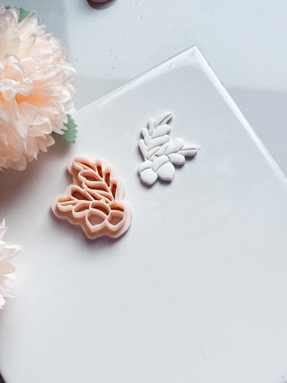 Oak & Acorn Clay Cutter, Fall Jewelry Mold
