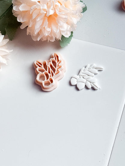 Oak & Acorn Clay Cutter, Fall Jewelry Mold